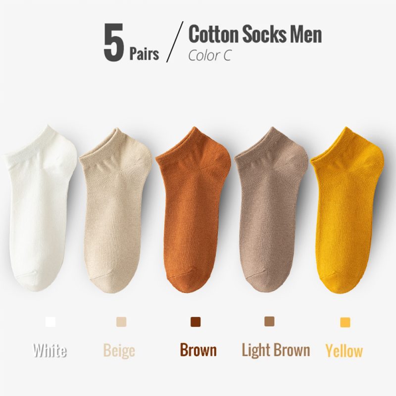 95% Combed Cotton Socks Men Business Dress Short Socks Soft Breathable Spring Summer Colorful Sock For Man 5Pairs/Lot Ankle Sock - Image 7