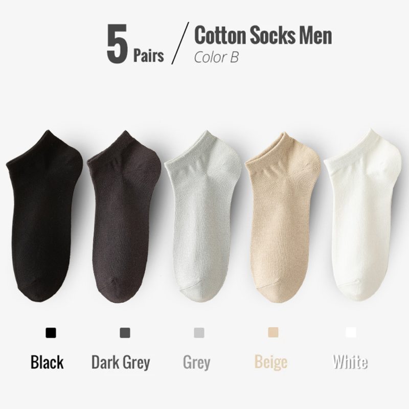 95% Combed Cotton Socks Men Business Dress Short Socks Soft Breathable Spring Summer Colorful Sock For Man 5Pairs/Lot Ankle Sock - Image 9