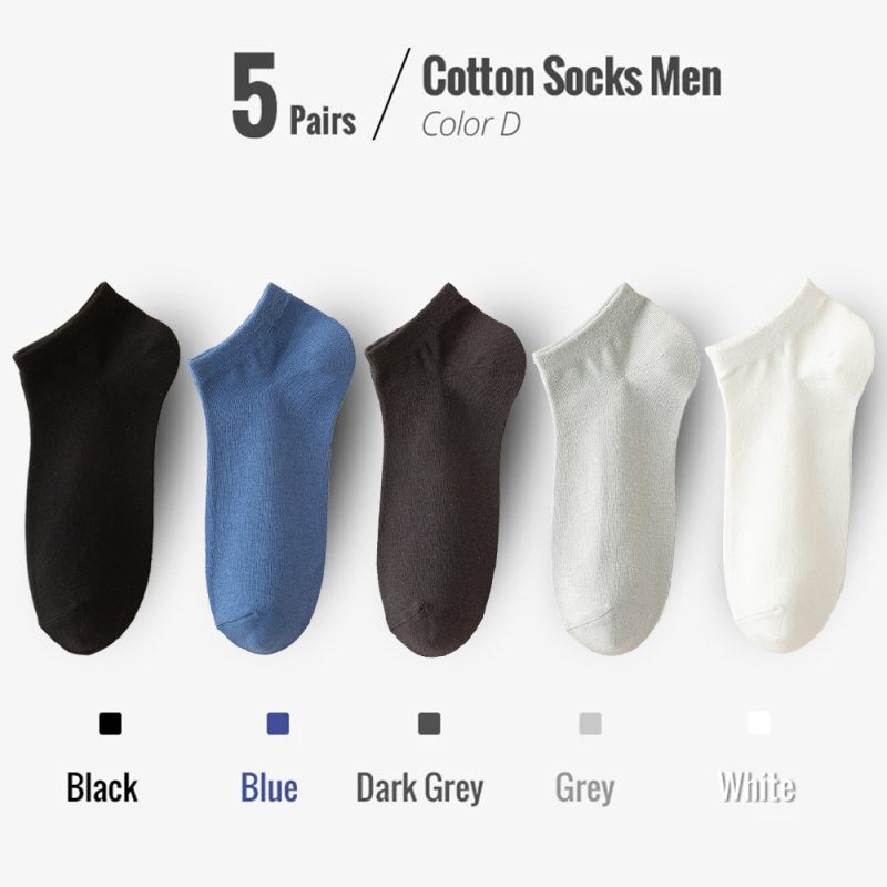 95% Combed Cotton Socks Men Business Dress Short Socks Soft Breathable Spring Summer Colorful Sock For Man 5Pairs/Lot Ankle Sock - Image 15