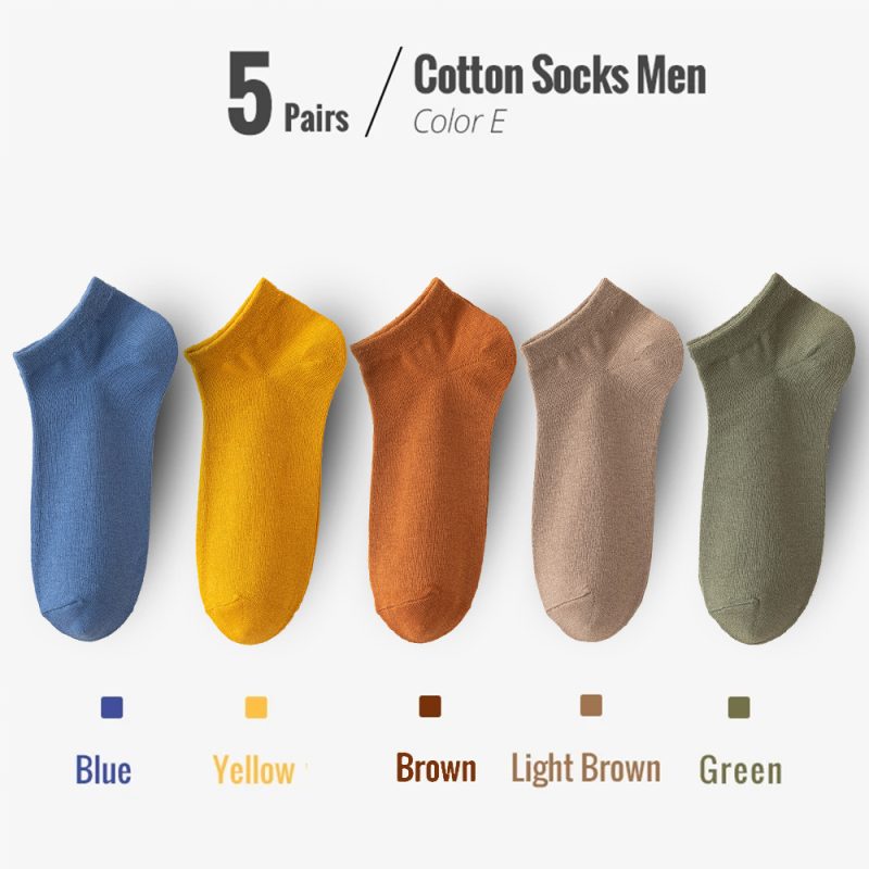 95% Combed Cotton Socks Men Business Dress Short Socks Soft Breathable Spring Summer Colorful Sock For Man 5Pairs/Lot Ankle Sock - Image 16