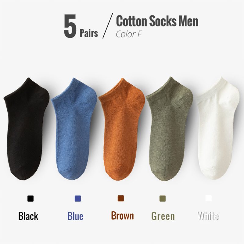 95% Combed Cotton Socks Men Business Dress Short Socks Soft Breathable Spring Summer Colorful Sock For Man 5Pairs/Lot Ankle Sock - Image 17