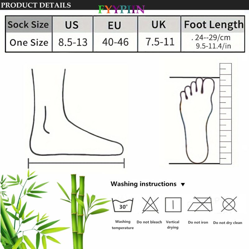 5 Pairs of Men's Mid-Calf Socks - Soft, Breathable, Moisture-Wicking Bamboo Fiber for All Season Wear - Image 3