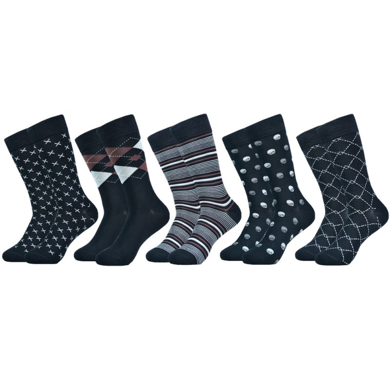 5 Pairs of Men's Mid-Calf Socks - Soft, Breathable, Moisture-Wicking Bamboo Fiber for All Season Wear - Image 8