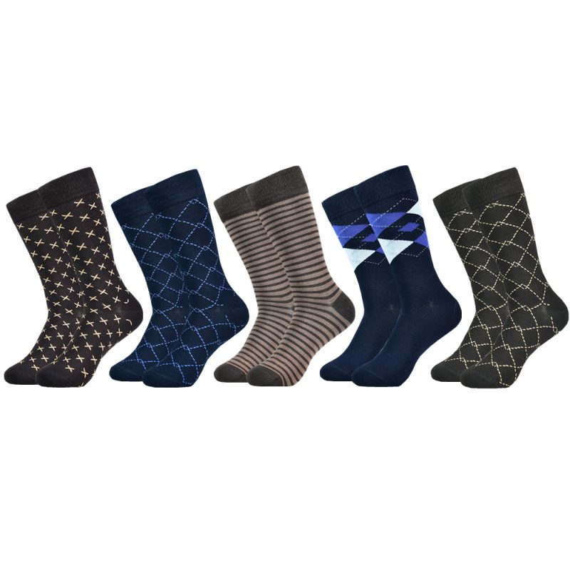 5 Pairs of Men's Mid-Calf Socks - Soft, Breathable, Moisture-Wicking Bamboo Fiber for All Season Wear - Image 10