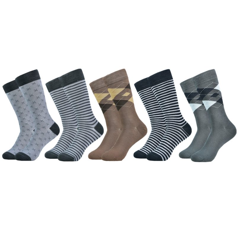 5 Pairs of Men's Mid-Calf Socks - Soft, Breathable, Moisture-Wicking Bamboo Fiber for All Season Wear - Image 11