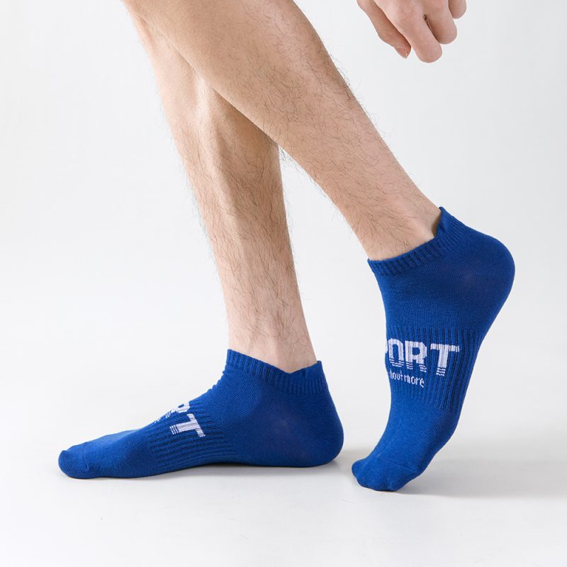 5 Pairs Men's Fashion Athletic Socks Letters Print Breathable Sweat-wicking Comfortable Low Cut Ankle Socks For Daily Wear Gift - Image 5