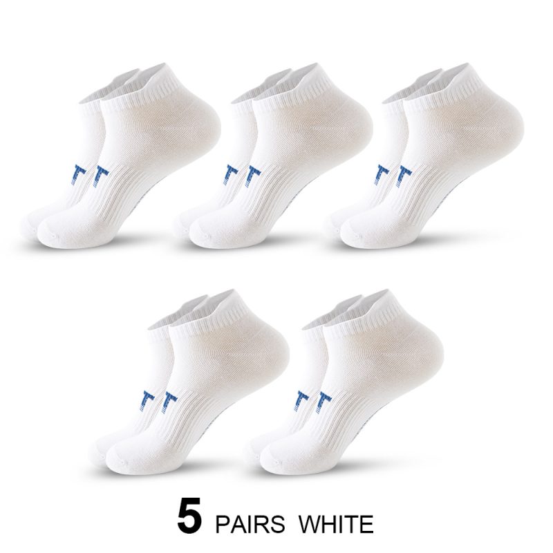 5 Pairs Men's Fashion Athletic Socks Letters Print Breathable Sweat-wicking Comfortable Low Cut Ankle Socks For Daily Wear Gift - Image 7