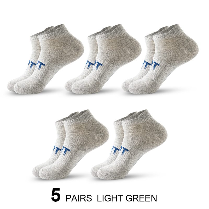 5 Pairs Men's Fashion Athletic Socks Letters Print Breathable Sweat-wicking Comfortable Low Cut Ankle Socks For Daily Wear Gift - Image 10