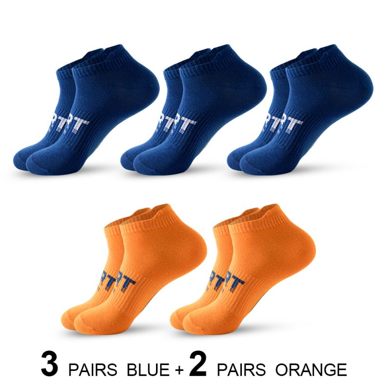 5 Pairs Men's Fashion Athletic Socks Letters Print Breathable Sweat-wicking Comfortable Low Cut Ankle Socks For Daily Wear Gift - Image 13