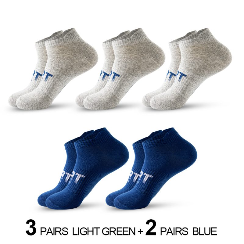 5 Pairs Men's Fashion Athletic Socks Letters Print Breathable Sweat-wicking Comfortable Low Cut Ankle Socks For Daily Wear Gift - Image 14