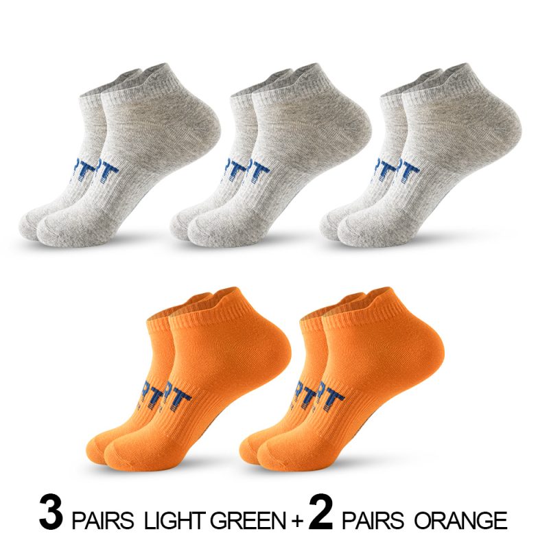 5 Pairs Men's Fashion Athletic Socks Letters Print Breathable Sweat-wicking Comfortable Low Cut Ankle Socks For Daily Wear Gift - Image 15