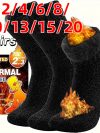 1/2/4/6/8/10/13/15/20Pairs Ultra Thick Wool Socks for Men in Autumn and Winter Thickened with Fleece To Keep Warm and Cold Resis