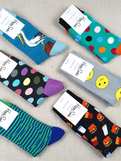 Men's Socks Four Seasons Pure Cotton Classic Sports Happy Socks Mid-Tube Socks Size 7-11UK(41-46 EU)