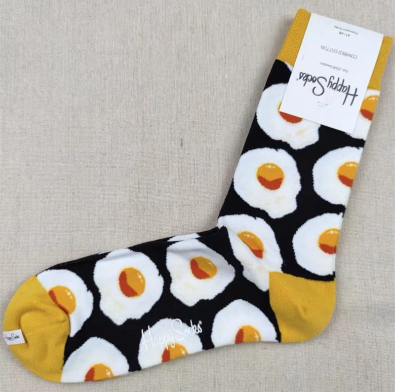 Happy Socks Men's Diamond Check Socks Four Seasons Pure Cotton Geometric Pattern Sports Socks - Image 2