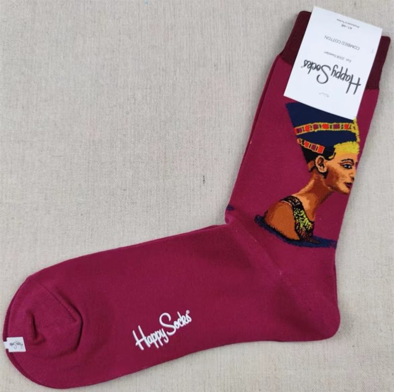 Happy Socks Men's Diamond Check Socks Four Seasons Pure Cotton Geometric Pattern Sports Socks - Image 3