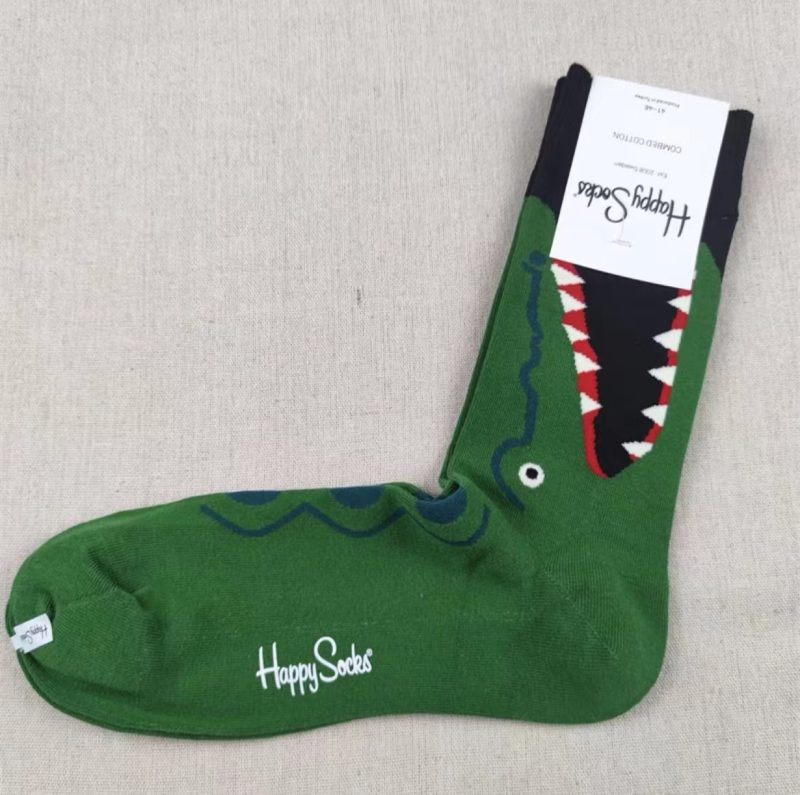 Happy Socks Men's Diamond Check Socks Four Seasons Pure Cotton Geometric Pattern Sports Socks - Image 7