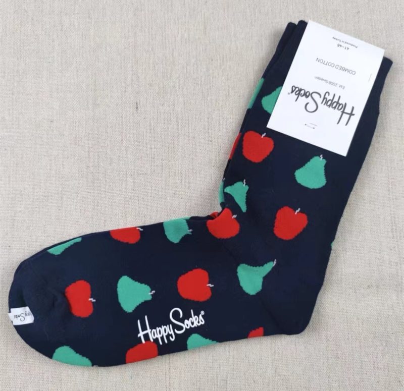 Happy Socks Men's Diamond Check Socks Four Seasons Pure Cotton Geometric Pattern Sports Socks - Image 9