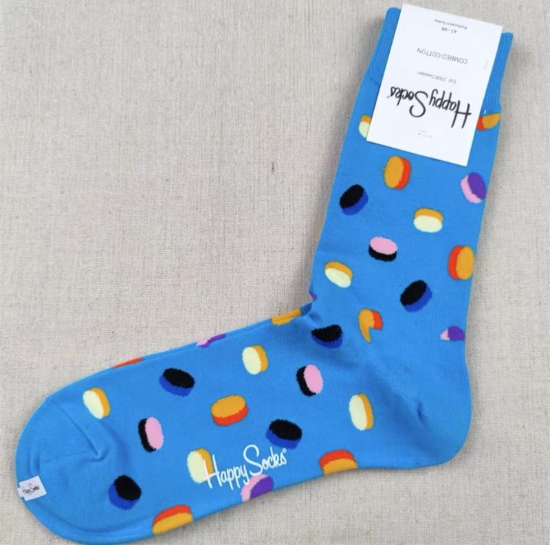 Happy Socks Men's Diamond Check Socks Four Seasons Pure Cotton Geometric Pattern Sports Socks - Image 10