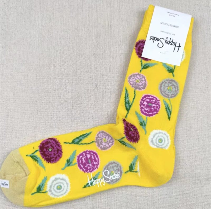 Happy Socks Men's Diamond Check Socks Four Seasons Pure Cotton Geometric Pattern Sports Socks - Image 17