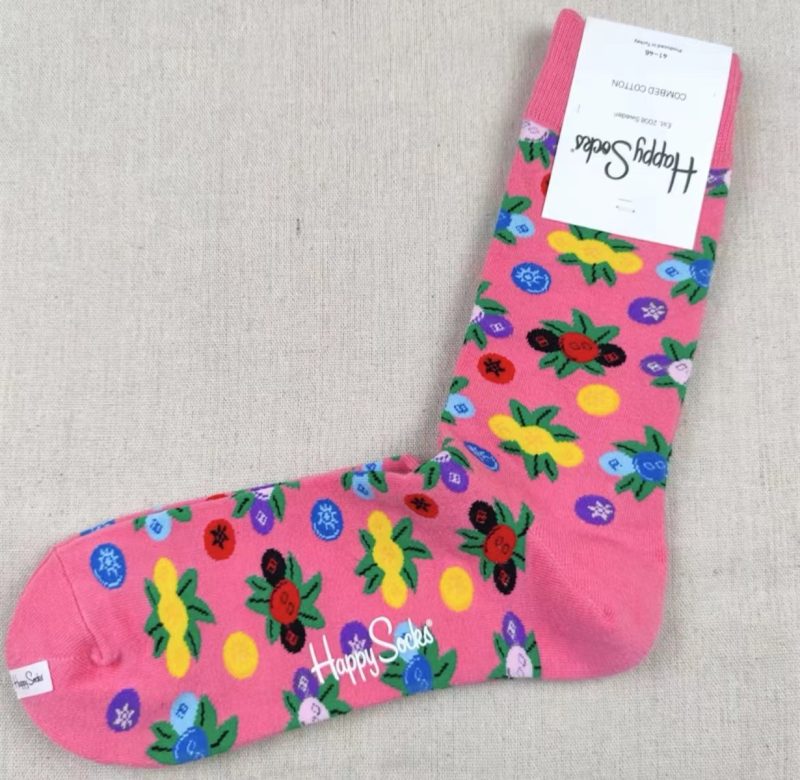 Happy Socks Men's Diamond Check Socks Four Seasons Pure Cotton Geometric Pattern Sports Socks - Image 18