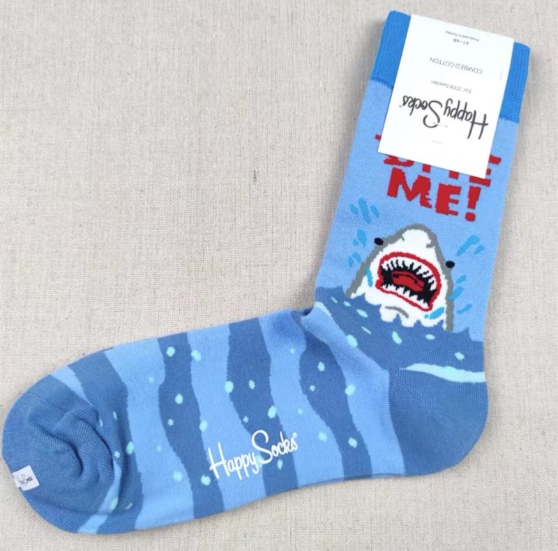 Happy Socks Men's Diamond Check Socks Four Seasons Pure Cotton Geometric Pattern Sports Socks - Image 29