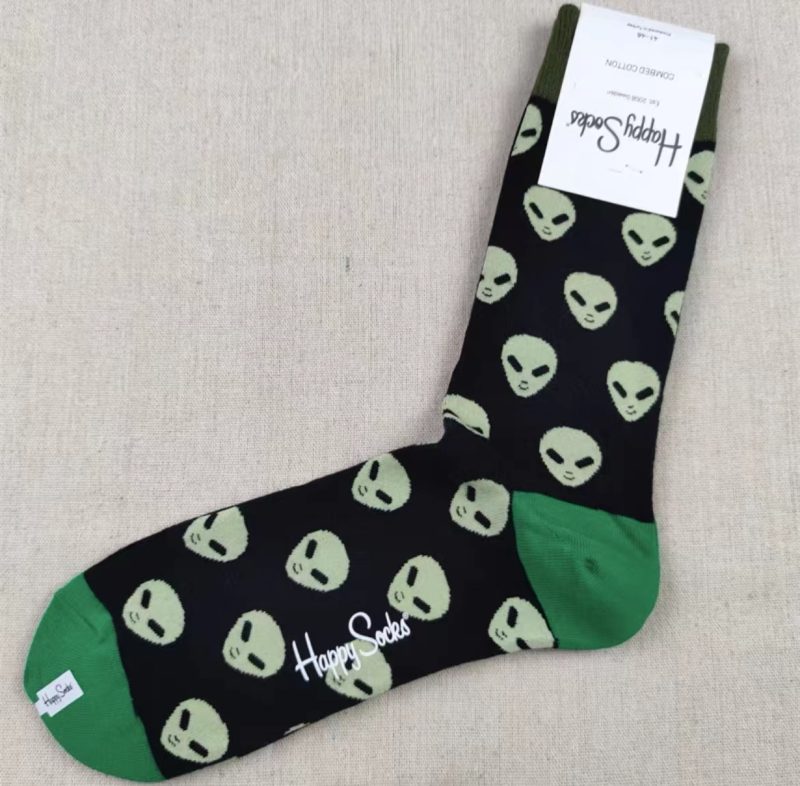 Happy Socks Men's Diamond Check Socks Four Seasons Pure Cotton Geometric Pattern Sports Socks - Image 33