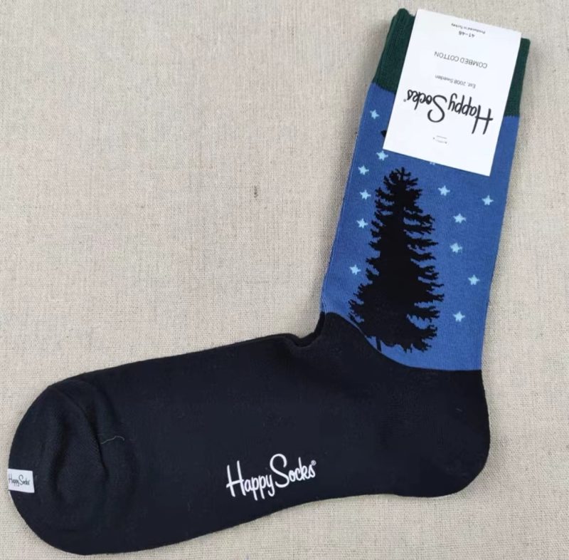 Happy Socks Men's Diamond Check Socks Four Seasons Pure Cotton Geometric Pattern Sports Socks - Image 36