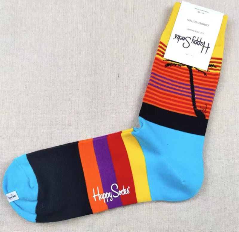 Happy Socks Men's Diamond Check Socks Four Seasons Pure Cotton Geometric Pattern Sports Socks - Image 40