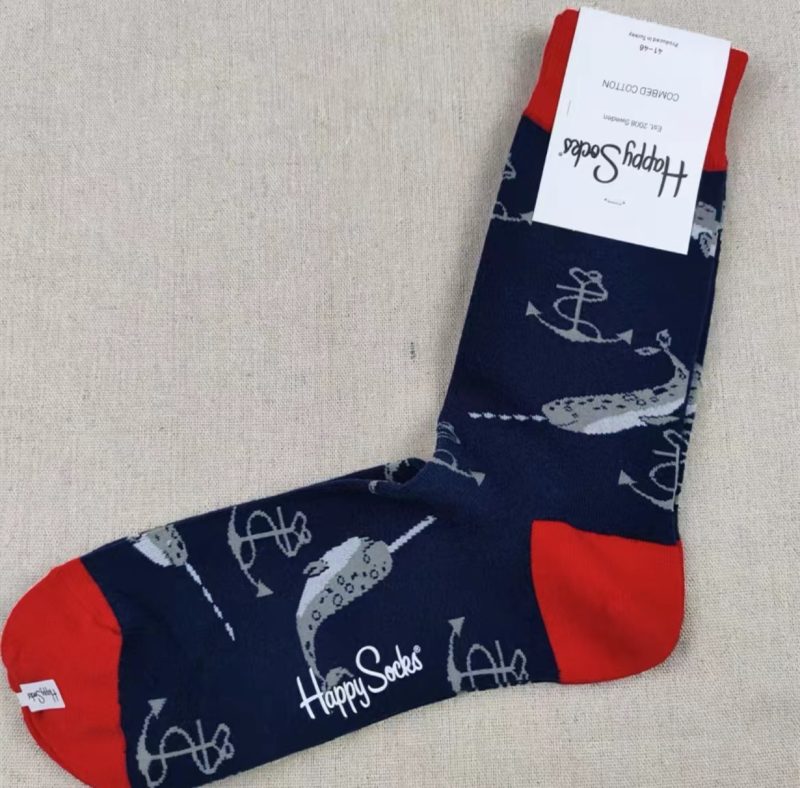 Happy Socks Men's Diamond Check Socks Four Seasons Pure Cotton Geometric Pattern Sports Socks - Image 44