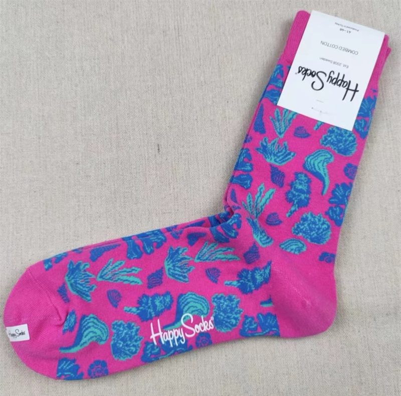 Happy Socks Men's Diamond Check Socks Four Seasons Pure Cotton Geometric Pattern Sports Socks - Image 46