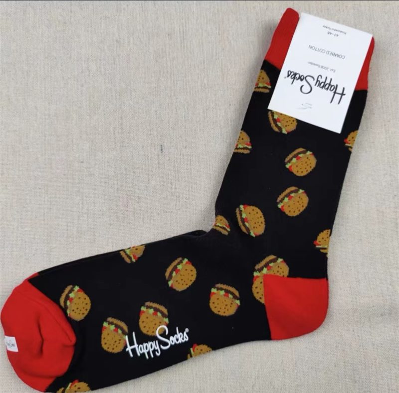 Happy Socks Men's Diamond Check Socks Four Seasons Pure Cotton Geometric Pattern Sports Socks - Image 47