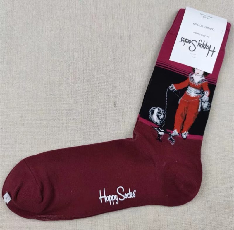 Happy Socks Men's Diamond Check Socks Four Seasons Pure Cotton Geometric Pattern Sports Socks - Image 51