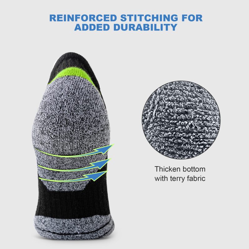 6 Pairs Lot Pack Men's Sports Socks Thick Cushioned Mesh Breathable Comfortable Ear Male Athletic Low Cut Running Ankle Socks - Image 3
