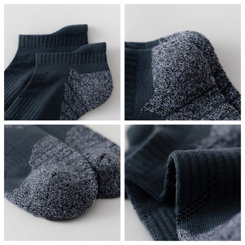 6 Pairs Lot Pack Men's Sports Socks Thick Cushioned Mesh Breathable Comfortable Ear Male Athletic Low Cut Running Ankle Socks - Image 4