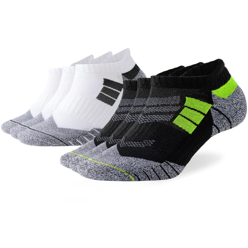 6 Pairs Lot Pack Men's Sports Socks Thick Cushioned Mesh Breathable Comfortable Ear Male Athletic Low Cut Running Ankle Socks - Image 6