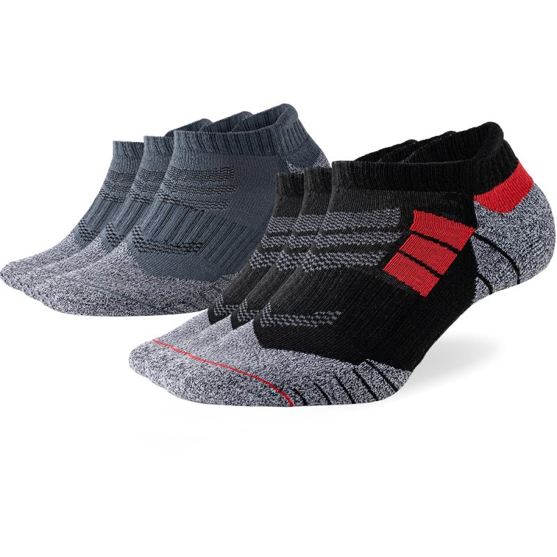 6 Pairs Lot Pack Men's Sports Socks Thick Cushioned Mesh Breathable Comfortable Ear Male Athletic Low Cut Running Ankle Socks - Image 7