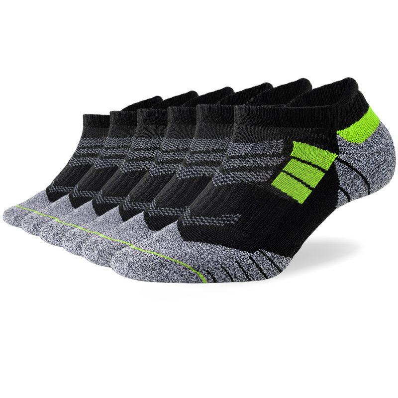 6 Pairs Lot Pack Men's Sports Socks Thick Cushioned Mesh Breathable Comfortable Ear Male Athletic Low Cut Running Ankle Socks - Image 9