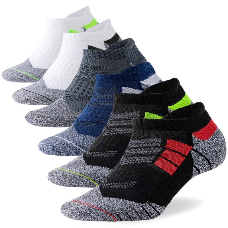 6 Pairs Lot Pack Men's Sports Socks Thick Cushioned Mesh Breathable Comfortable Ear Male Athletic Low Cut Running Ankle Socks - Image 15