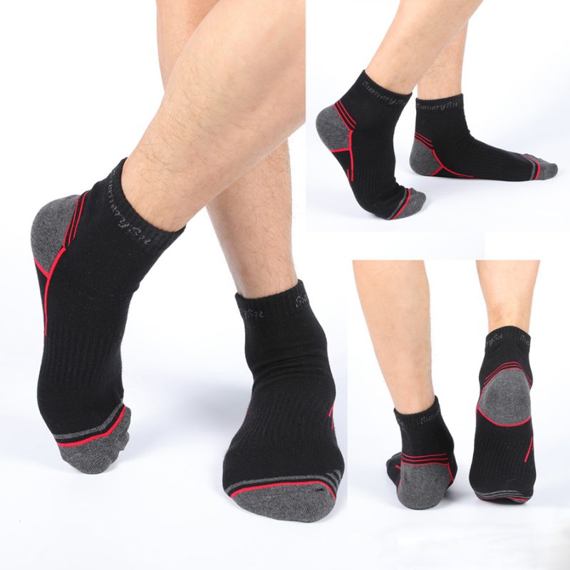 5 Pairs/Box Running Socks Men Sport Outdoor Casual Travel Cotton Stripes Compression Black Sock Gift Hot Sale 2024 - Image 2