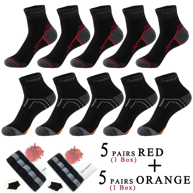 5 Pairs/Box Running Socks Men Sport Outdoor Casual Travel Cotton Stripes Compression Black Sock Gift Hot Sale 2024 - Image 10