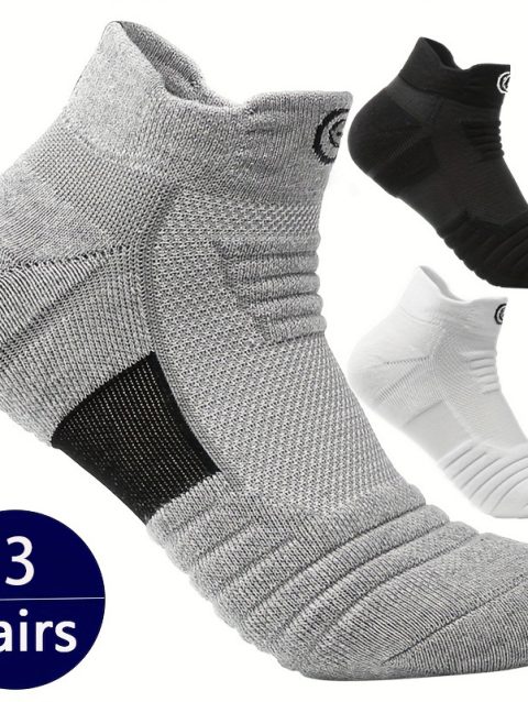 3 Pairs Sports Socks For Man High Quality Comfortable Breathable Basketball Short Socks Casual Fashion Low-cut Ankle Socks
