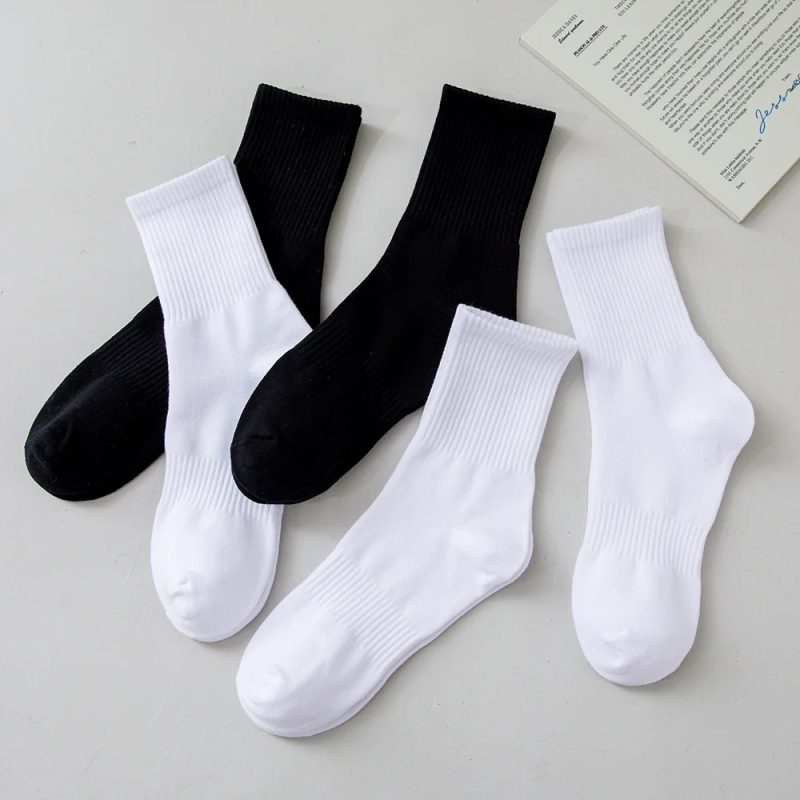 5Pairs Brand Men Cotton New Style White Socks Men Soft Breathable Sports Long socks Summer Winter for Male Socks Plus Size - Image 4