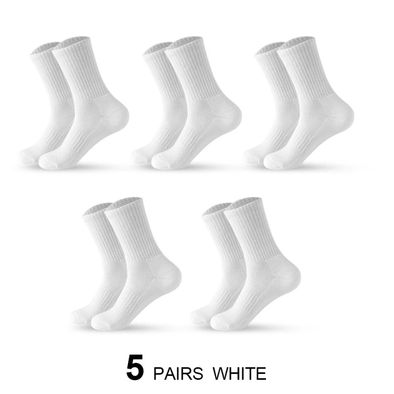 5Pairs Brand Men Cotton New Style White Socks Men Soft Breathable Sports Long socks Summer Winter for Male Socks Plus Size - Image 7