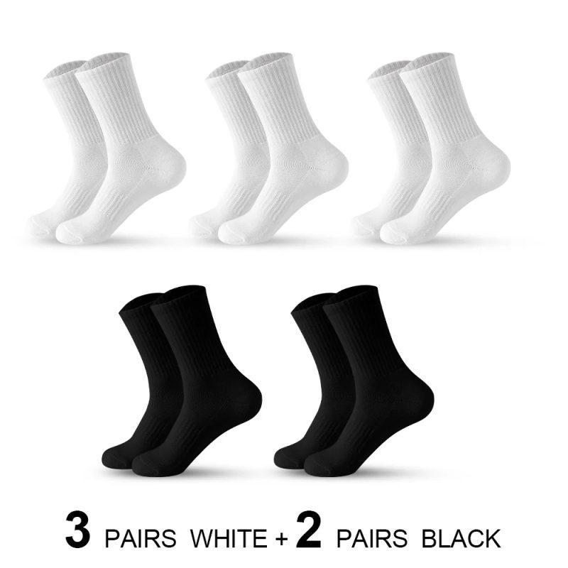 5Pairs Brand Men Cotton New Style White Socks Men Soft Breathable Sports Long socks Summer Winter for Male Socks Plus Size - Image 10