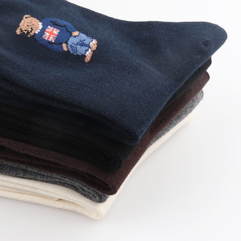 1 Pair Bear Men's Socks Simple Style Cotton Cartoon Gentleman Harajuku Skateboard Spring Winter Warm Novelty Breathable - Image 4
