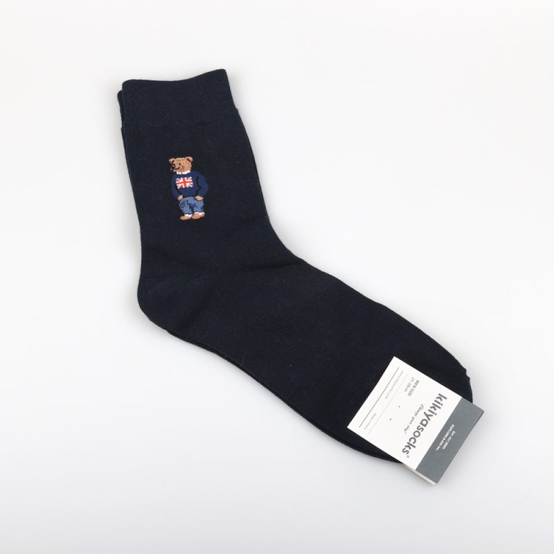 1 Pair Bear Men's Socks Simple Style Cotton Cartoon Gentleman Harajuku Skateboard Spring Winter Warm Novelty Breathable - Image 6
