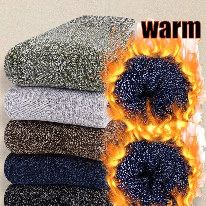 3/5 Pairs Men Solid Color Socks Are Fashionable Simple Versatile Winter Socks Are Soft Comfortable Lightweight Casual In Length - Image 2