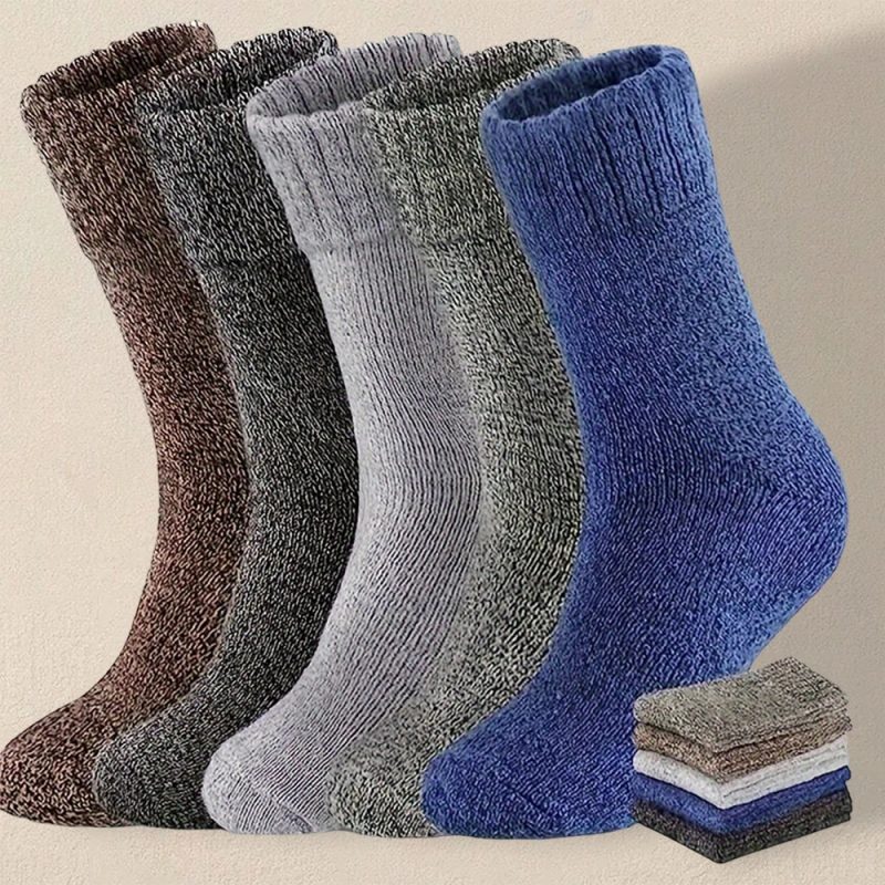 3/5 Pairs Men Solid Color Socks Are Fashionable Simple Versatile Winter Socks Are Soft Comfortable Lightweight Casual In Length - Image 3