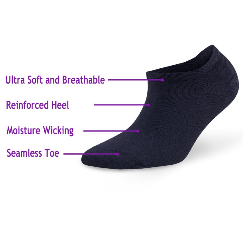 Bamboo Sneaker Socks for Men 6 Pairs No Show Soft Casual Breathable Sneaker Socks - Image 5