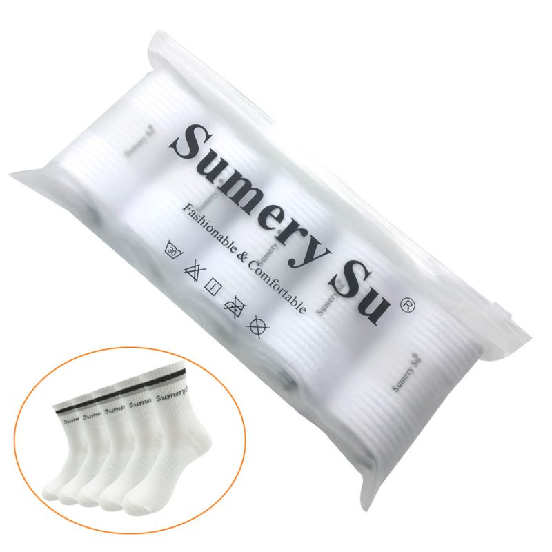 5 Pairs/Lot Mens Socks Running Breathable Sports Trekking Cotton Stripes Solid Compression Crew Long Socks Male Gift Hot Sale - Image 11
